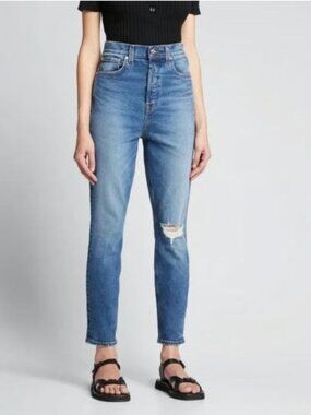 GRLFRND super high rise stretch slim piper jeans size 28